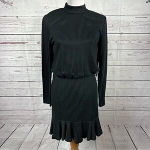 CITY Vibe black turtle neck long sleeve mini dress Sz L